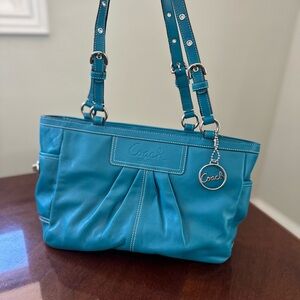 Coach Azure Teal Leather